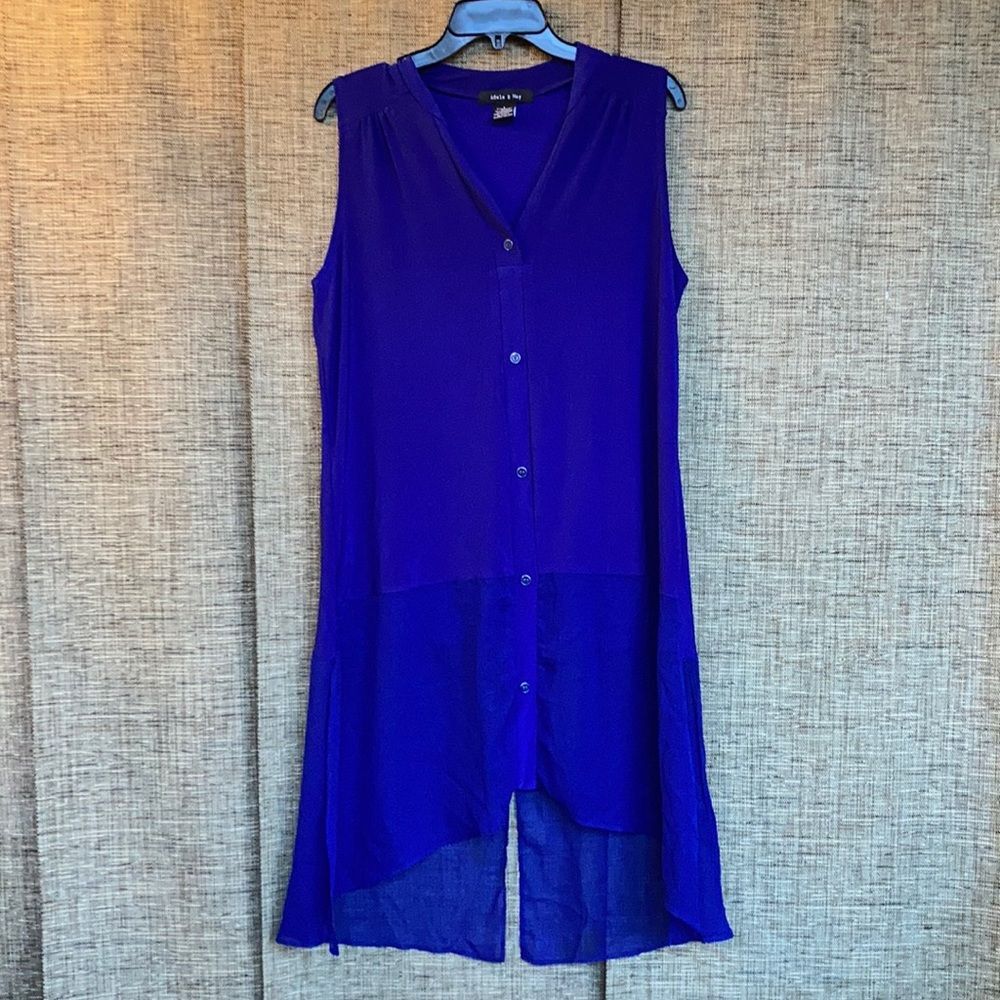 Adele & May sleeveless midi dress sheer detail